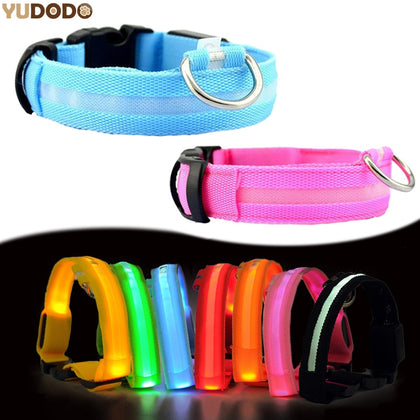 Pet Dog Flashing Nylon Safety Night Collar