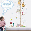 Animals Cartoon Lion Monkey Owl Elephant Height Measure Wall Sticker For Kids