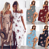 Off Shoulder Print Maxi Dress - Female Side Split Summer Dress 2019